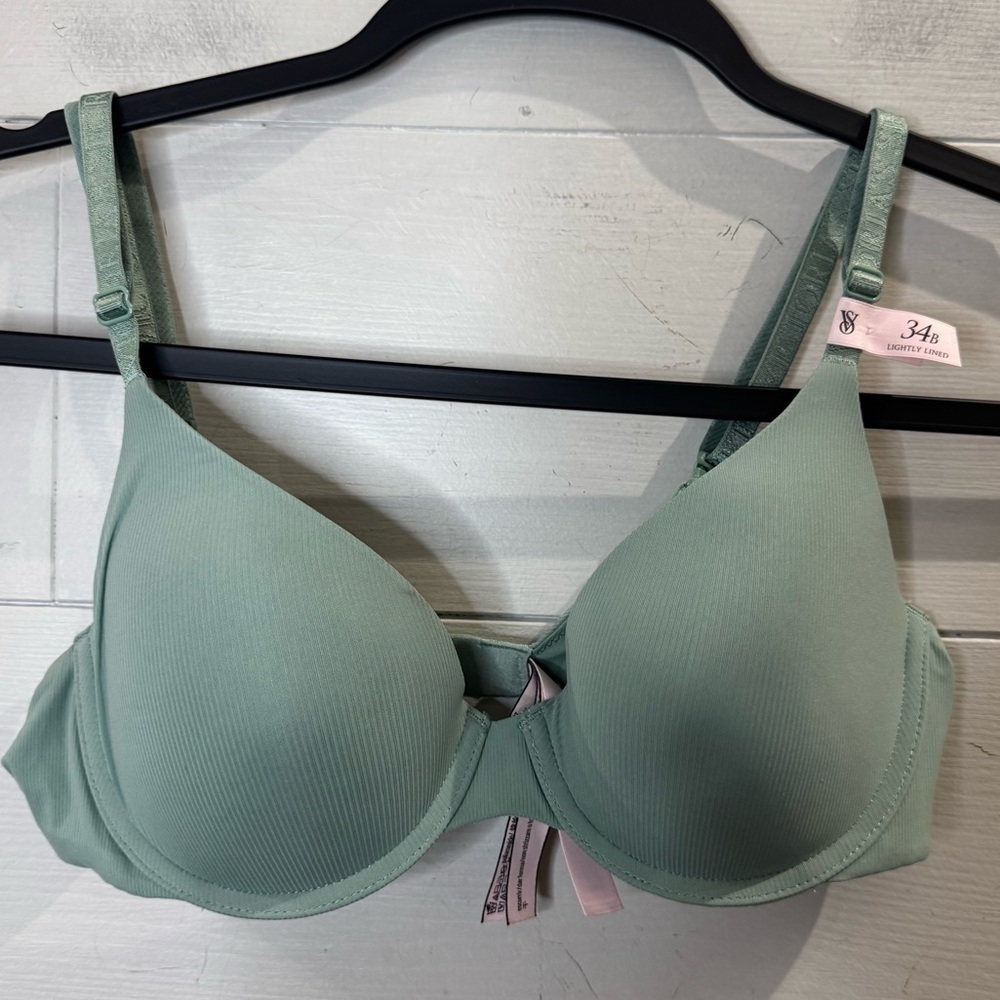 Victoria's Secret NWT Tshirt Lightly Lined Demi Mint Green Women's Bra Size 34B
